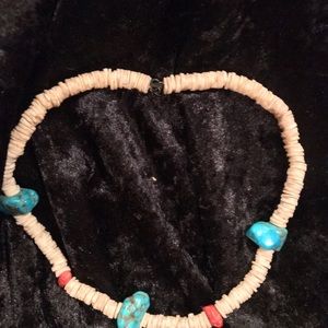 Puka turquoise helshi choker